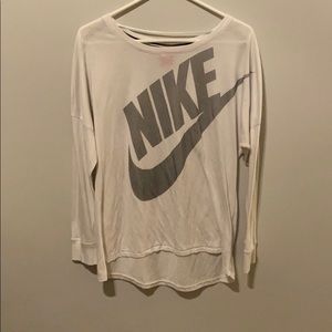✰ WHITE OFF THE SHOULDER NIKE TEE ✰